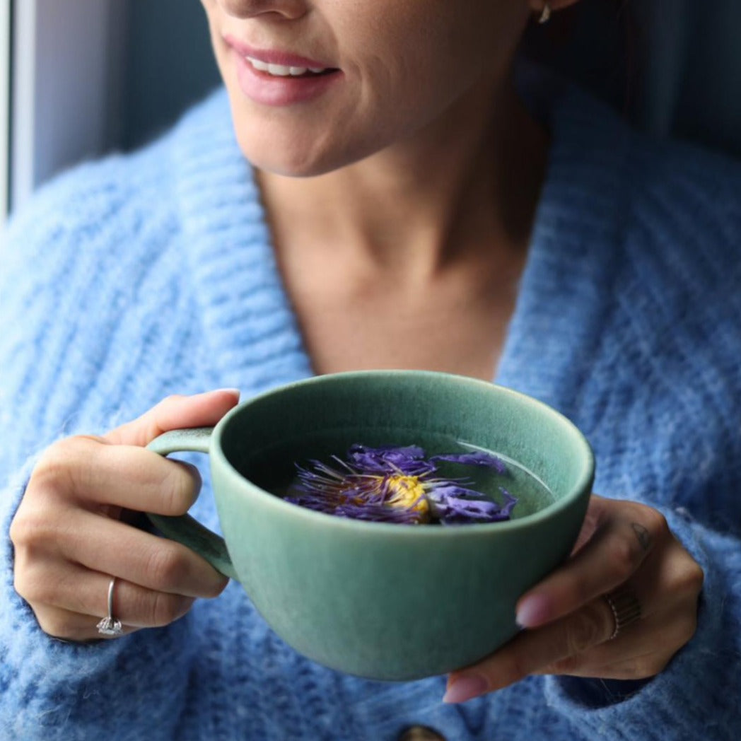 Organic Blue Lotus flower tea for mindfulness