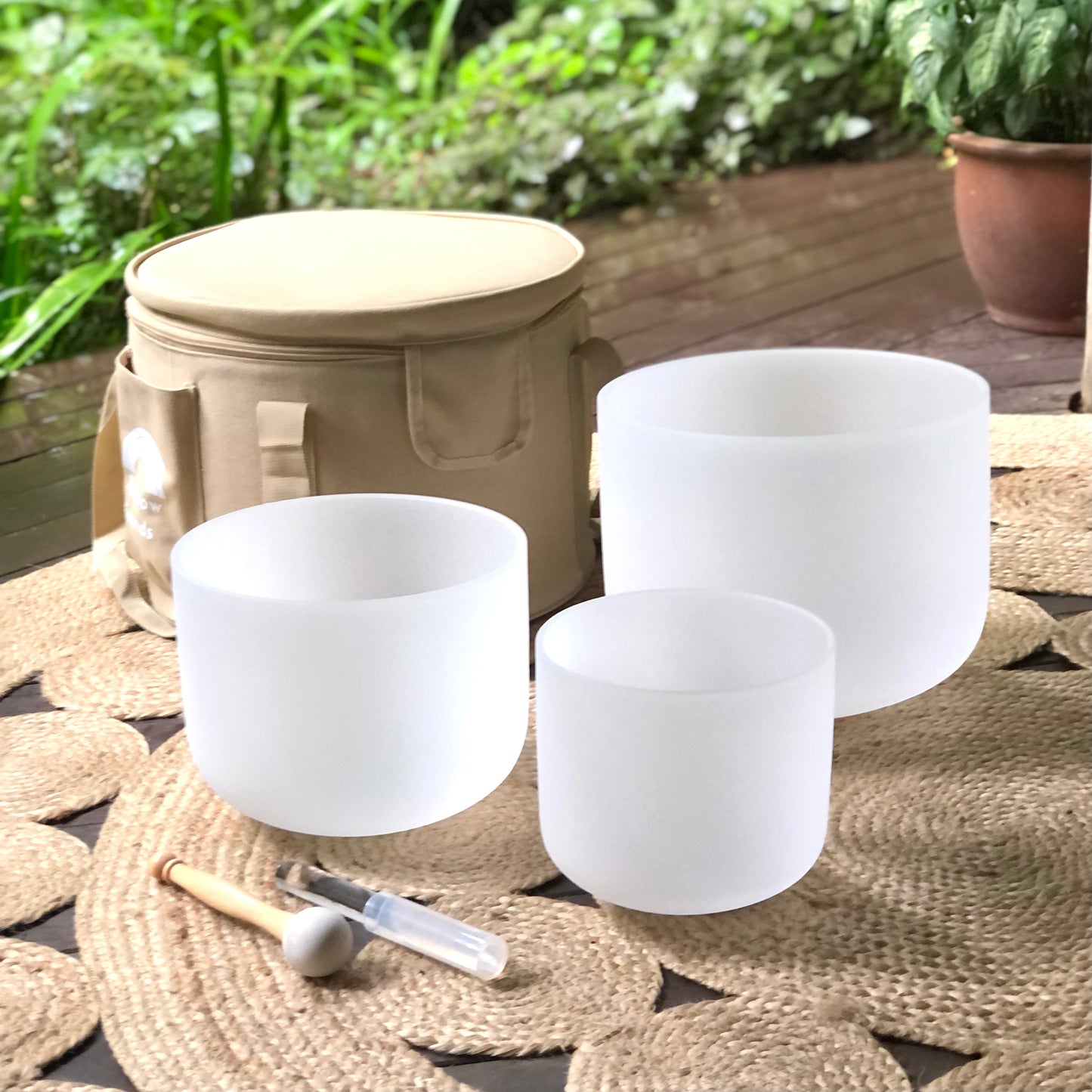 Set of 3 Crystal Singing Bowls