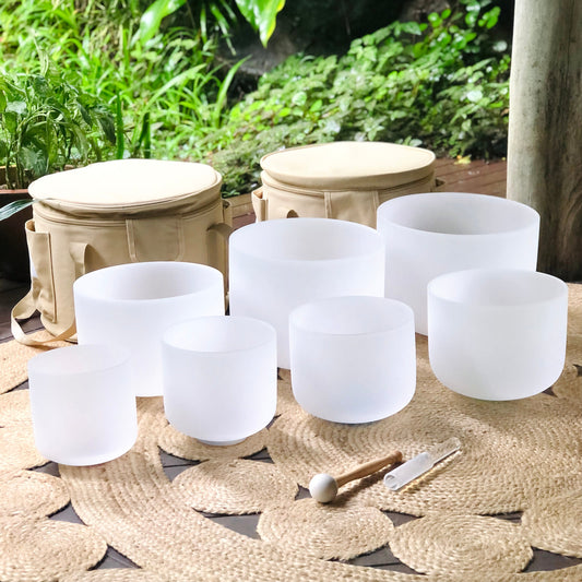 Set of 7 Crystal Singing Bowls